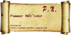 Pammer Nándor névjegykártya